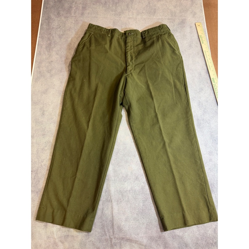 Vintage Military Mens Olive Green Wool M-51 50s Korean War Trousers 35x39 29x32